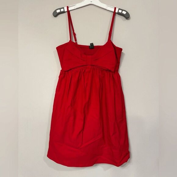 NWT Wild Fable Red Bow Elastic Top Adjustable Straps Dress babydoll romantic M - Picture 2 of 2
